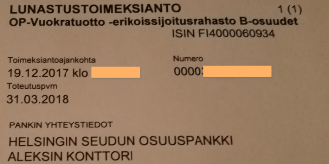 vuokratuotto-lunastus